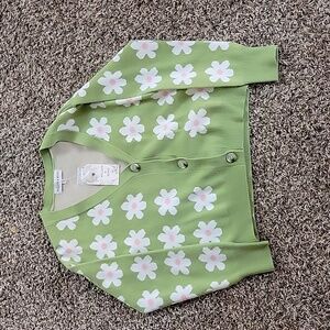 Willow and wind green floral Cardigan.